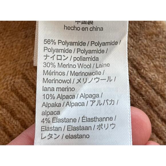 J.Crew Wool/Alpaca Blend Relaxed Fit Tan/Camel Turtleneck Sweater, Size XS - Picture 6 of 10